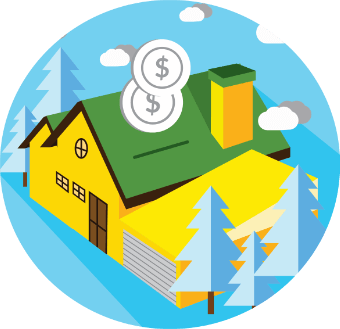 solar dollar savings money rooftop piggy bank yellow home green rooftop