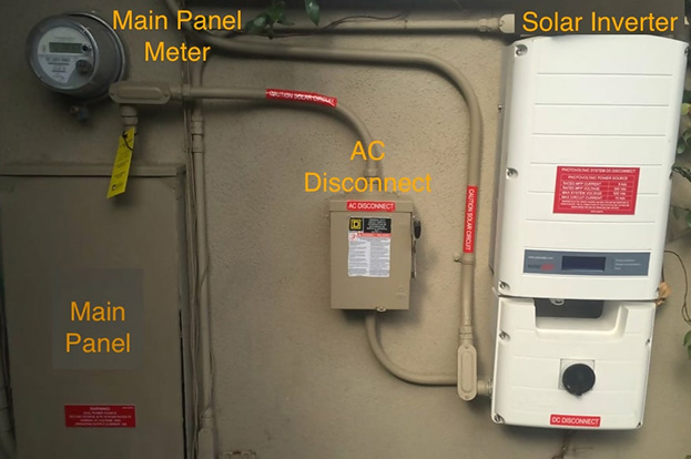 main panel meter ac disconnect solar inverter