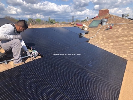 solar panel installation roof black