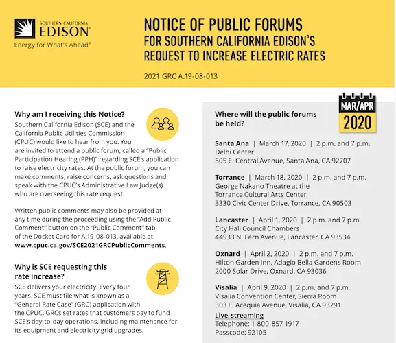 Southern California Edison Bill to Increase in 2021 Forme Solar