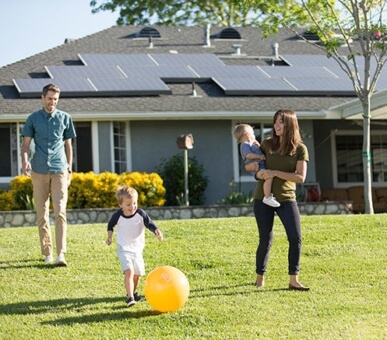 family home solar panels roof