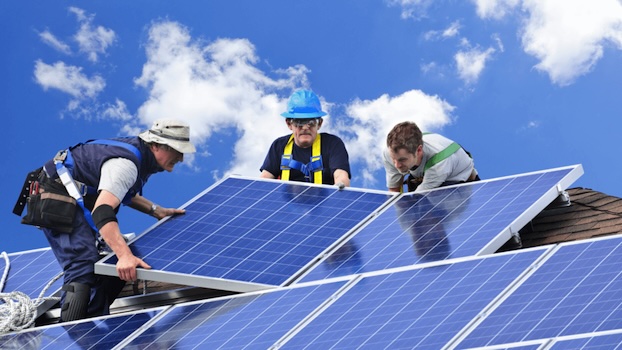 Investing in solar panels installer 3 people