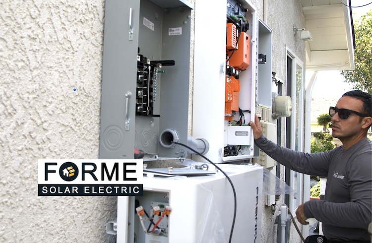 Forme Solar Employee Battery Backup Installation