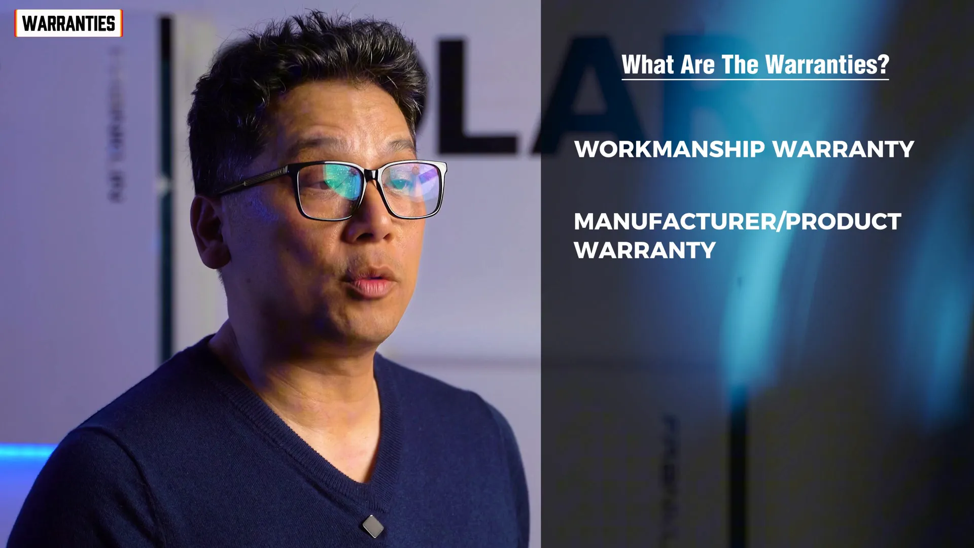 Solar system warranty details and documentation