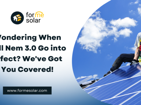 A man working on a solar panel with the text wondering when will NEM 3.0 go into effect we've got you covered?.