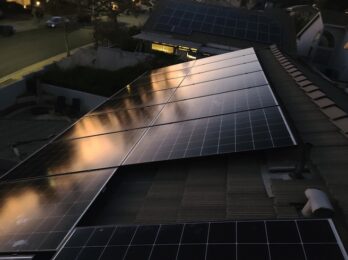 black solar panels night