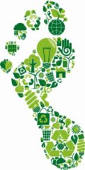 carbon footprint green icons sustainability foot
