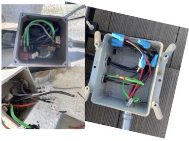 solar repair before and after junction box