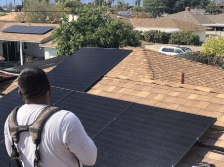 solar installation home roof
