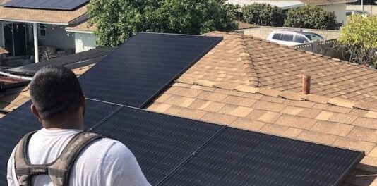 solar installation home roof