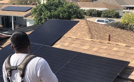 solar installation home roof