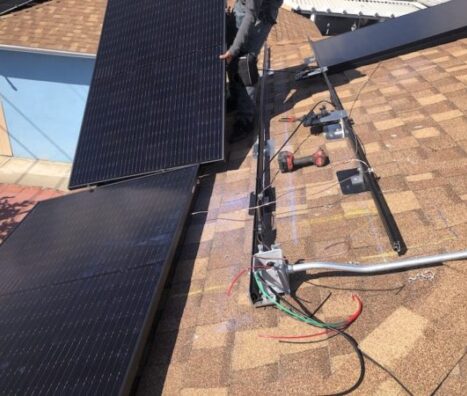 solar installation small array wiring mounting rails