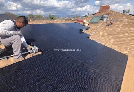 solar panel installation roof black