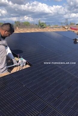 solar panel installation roof black